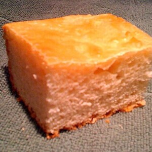 A square of ciabatta bread on a dark background