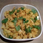 Adrraki Gobi served in a square white bowl