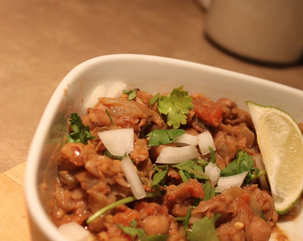 This Everyday Chole, garbanzo beans curry is easy, delicious and packed full of goodness. Vegan, Gluten Free recipe. #glutenfree #veganricha #vegan