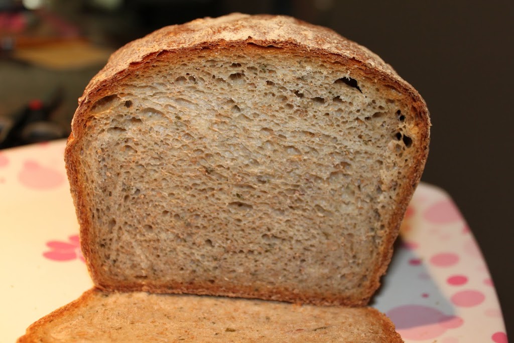 Mint Almond Wheat Bread. A nice dense bread made with mint and almonds. Vegan Recipe. #veganricha #vegan