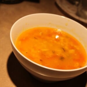 Daal Tadka served in a white bowl