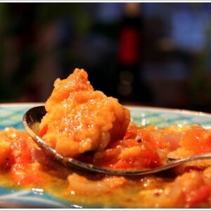 Aloo methi on a spoon