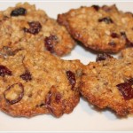 Oatmeal cranberry cookies on a white plate