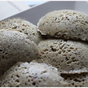 Multi Grain Idli served in a white dish