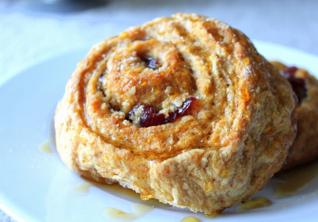 Carrot Cake Sticky Rolls. Made with cinnamon, nuts and dried fruit these sticky rolls make a great treat or snack. Vegan Recipe. #veganricha #vegan