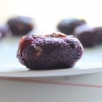 Blueberry oats semolina ladoo placed on a white plate