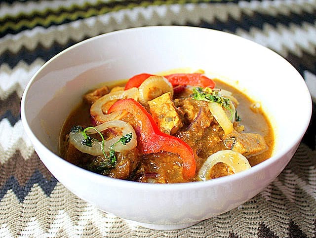 Tempeh Do Pyaaza (Tempeh in Spicy Onion Curry). A vegan version of a popular Indian curry. Healthy and delicious. Vegan And Gluten Free Recipe. #glutenfree #veganricha #vegan