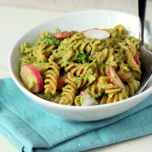 Broccoli and basil pesto served with pasta