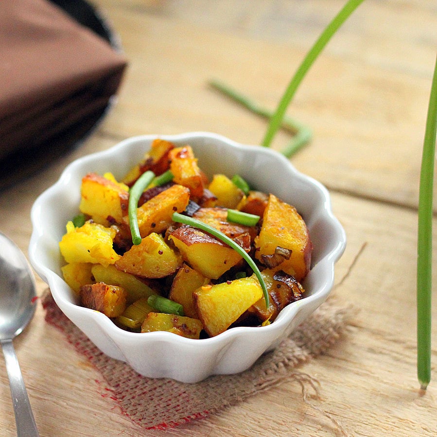 Potato Leek Subzi with fennel and mustard seed | Vegan Richa