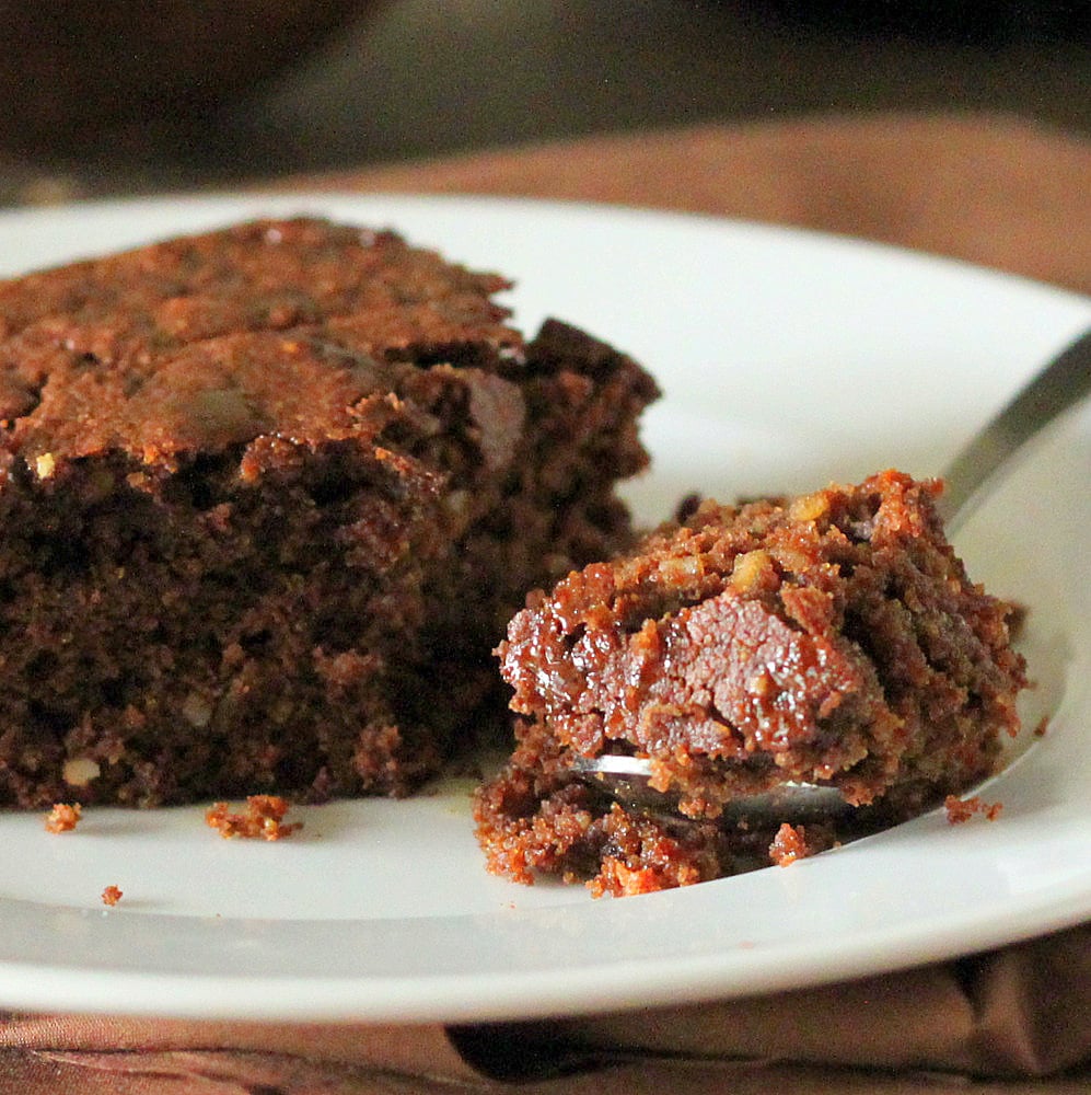 Vegan Mocha Chocolate Cake with Salted Caramel drizzle | https://veganricha.com #vegan #chocolate #cake