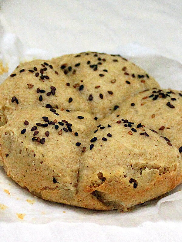 vegan gluten free rolls on parchment paper