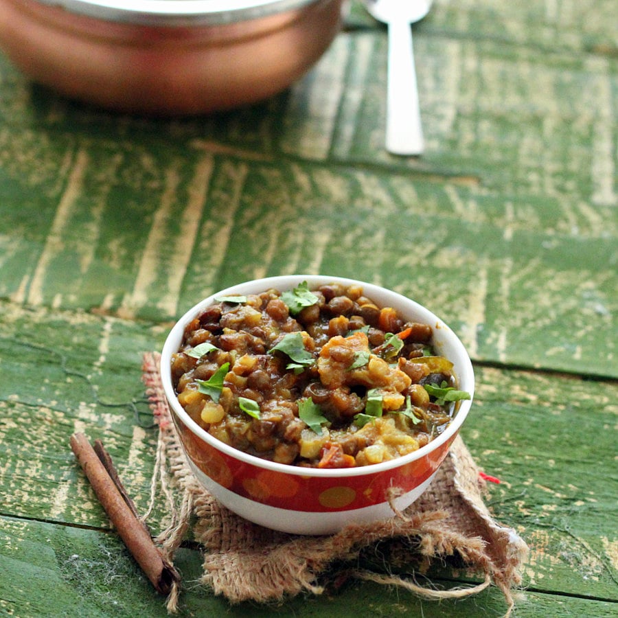 Curried Lentil Stew with Cauliflower. Gobi Waali Sabut Masoor | Vegan Richa