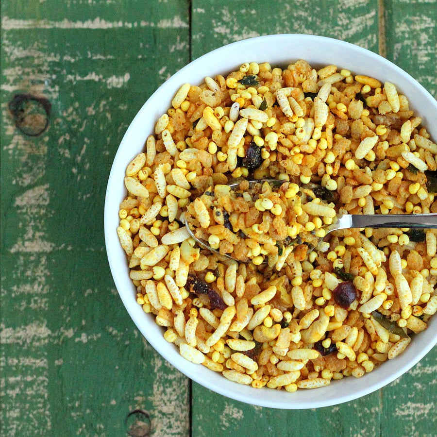 Quinoa Chivda - Savory Cereal/Trail Mix Snack with puffed quinoa | Vegan Richa