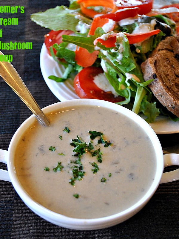 This Vegan Cream of Mushroom soup is creamy and delicious. Ready within 30 minutes. Vegan, gluten-free , oil-free recipe.