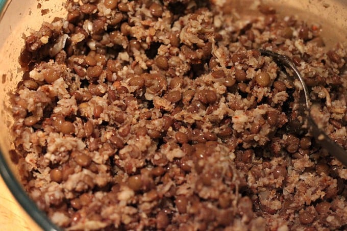 lentil cauliflower burger mix
