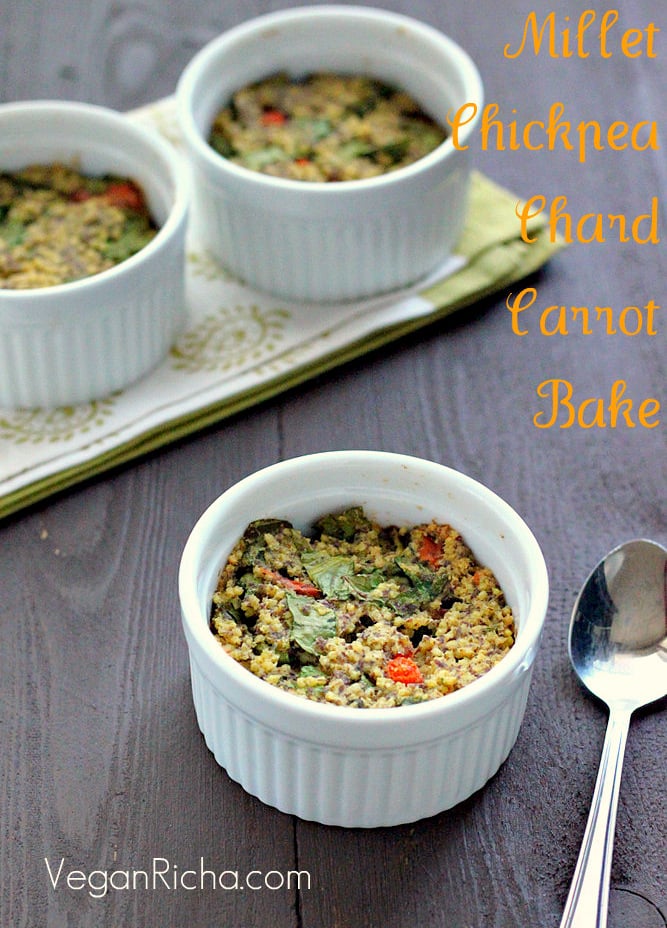 Millet Chickpea Chard Carrot Breakfast Bake | Vegan Richa