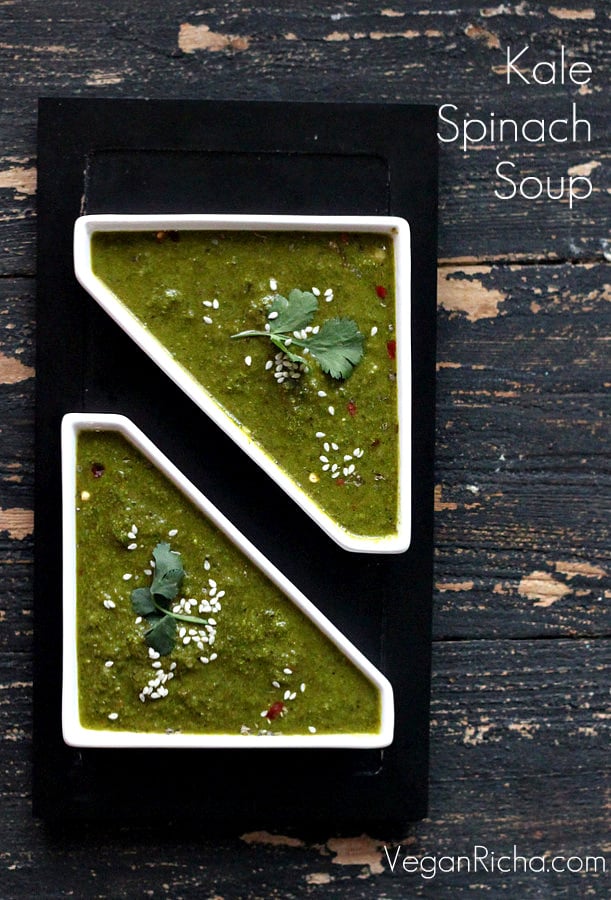 Kale Spinach Ginger Miso Soup | Vegan Richa