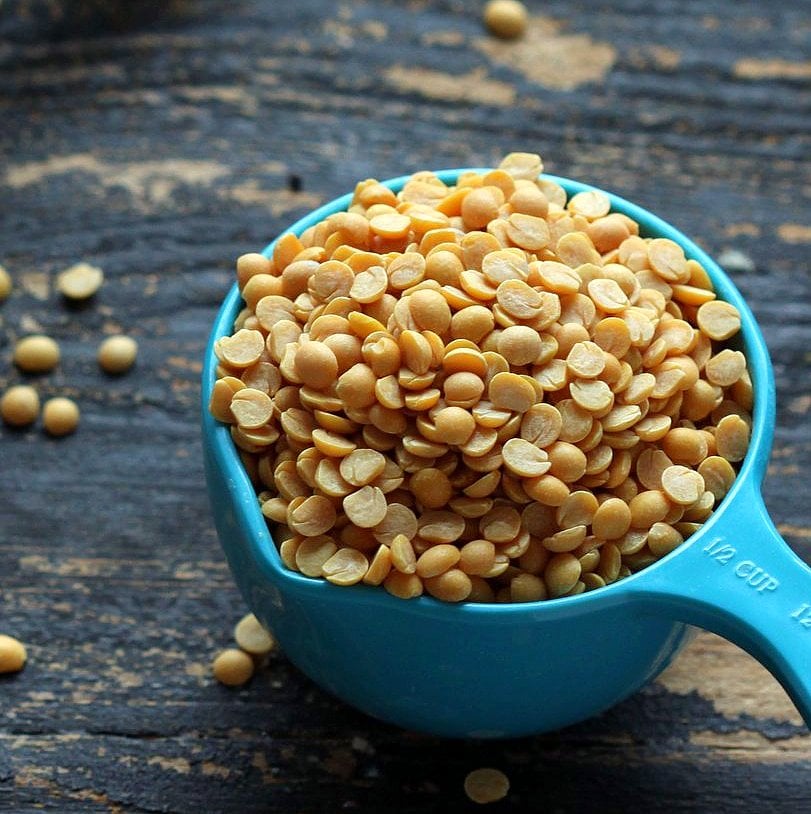 mung dal half a plastic cup of yellow split peas