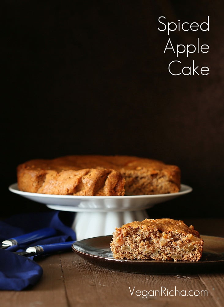 Vegan Spiced Apple Cake with Salted Caramel | Vegan Richa