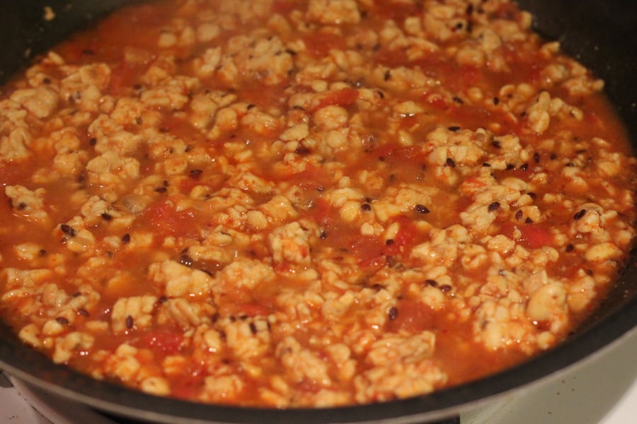 Nacho Mac and Cheese Casserole with Taco Tempeh meat | VeganRicha.com #vegan #nacho #mac