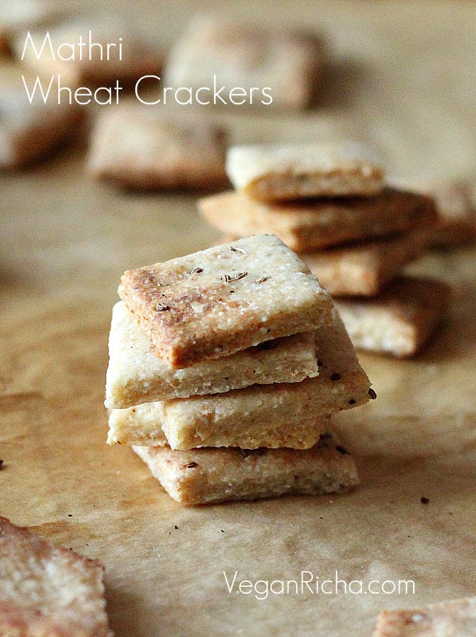 Baked Mathri - Wheat Semolina Crackers.