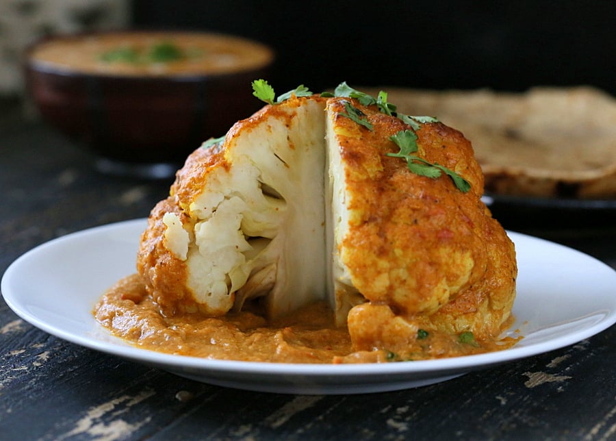 Gobi Musallam - Whole Roasted Cauliflower with Creamy Makhani Gravy
