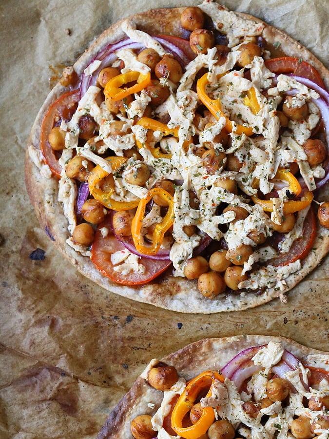 BBQ Chickpea individual Pizza