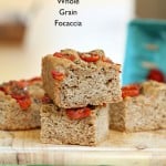 100% Whole Grain Tomato Basil Focaccia. Whole Wheat Tomato Basil Foaccia bread Recipe. Use other herbs like rosemary or thyme. Vegan Soy-free Recipe Makes a 9 by 5 inch 1.5 inch thick focaccia #glutenfree #veganricha #vegan