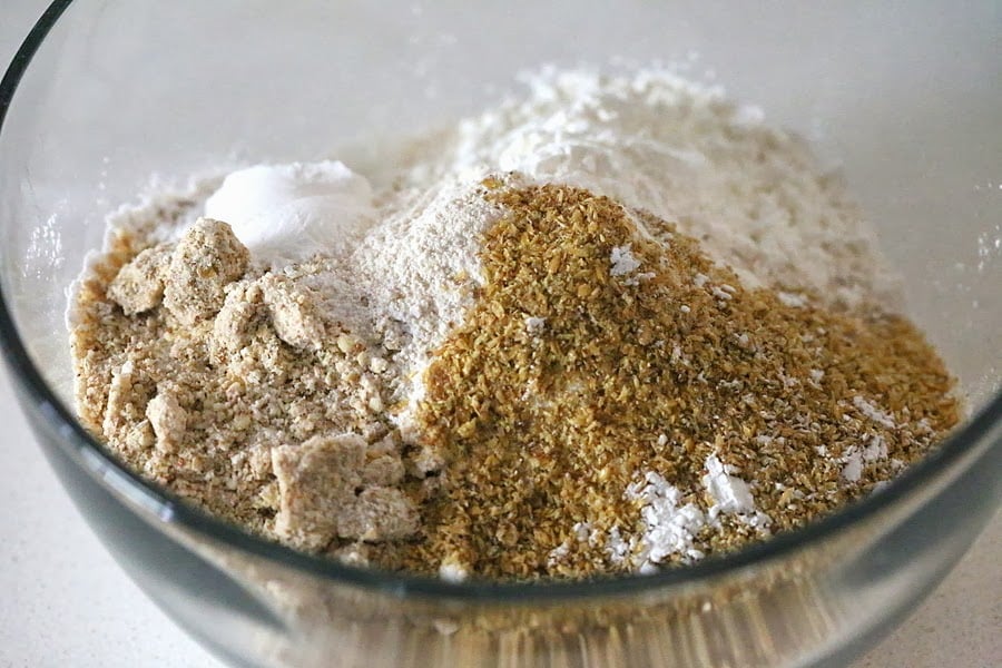 These Vegan Cinnamon Roll Pancakes use my multi-grain pancake mix. Delicious breakfast with With swirls of cinnamon sugar. soy-free, vegan recipe