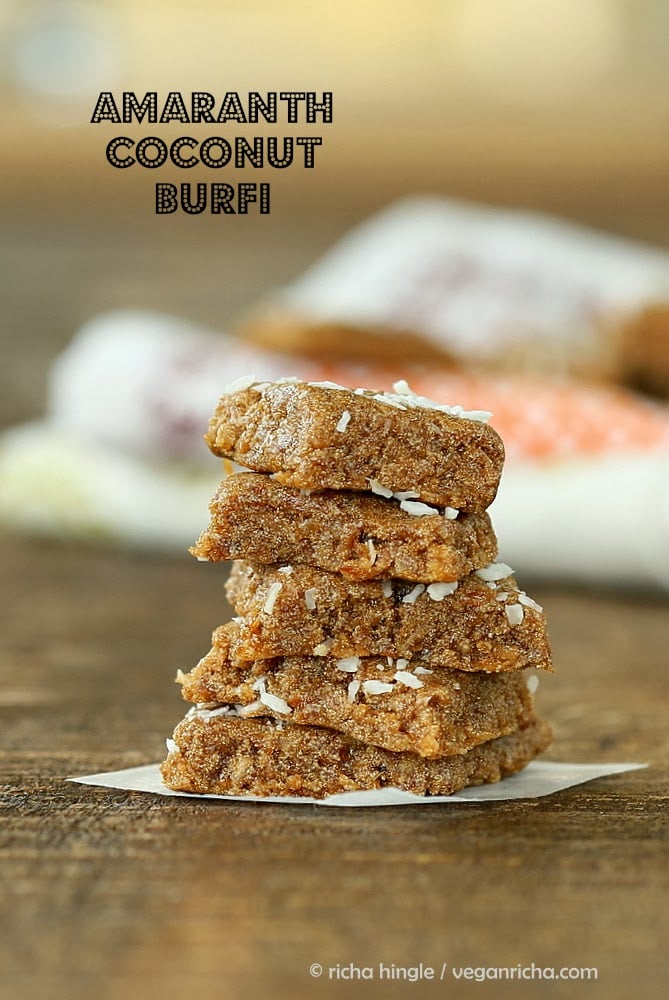 Vegan Rajgira Burfi - Amaranth Coconut Fudge