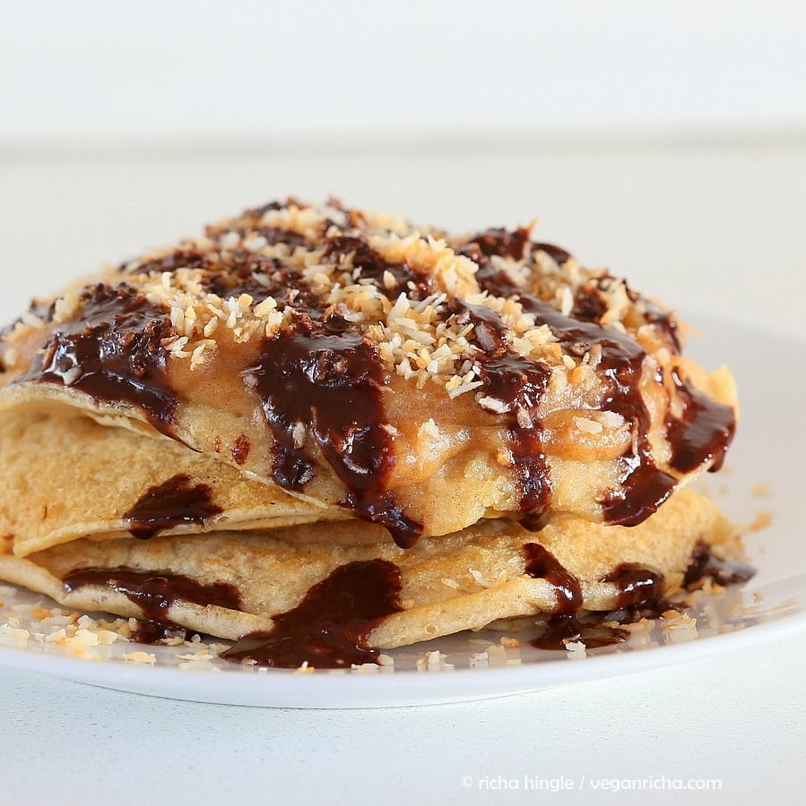 Samoa Cookie Pancakes | Vegan Richa