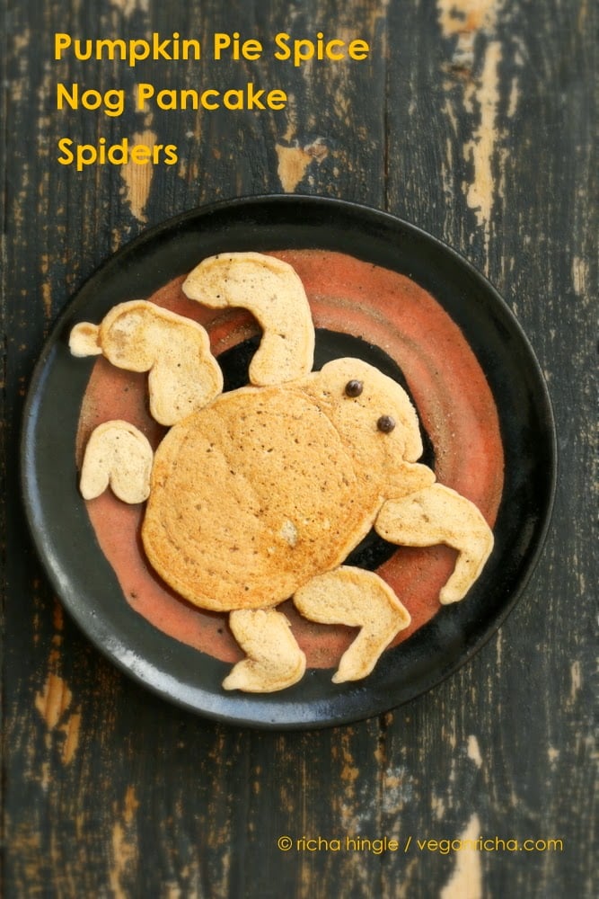 Pumpkin Pie Spice Nog Pancake Spiders