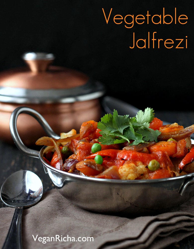 Vegetable Jalfrezi - Smoky Tangy Veggie Stir fry | Vegan Richa