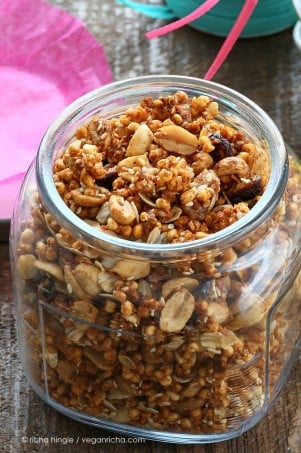 Orange Sriracha Pranut Quinoa Granola | Vegan Richa