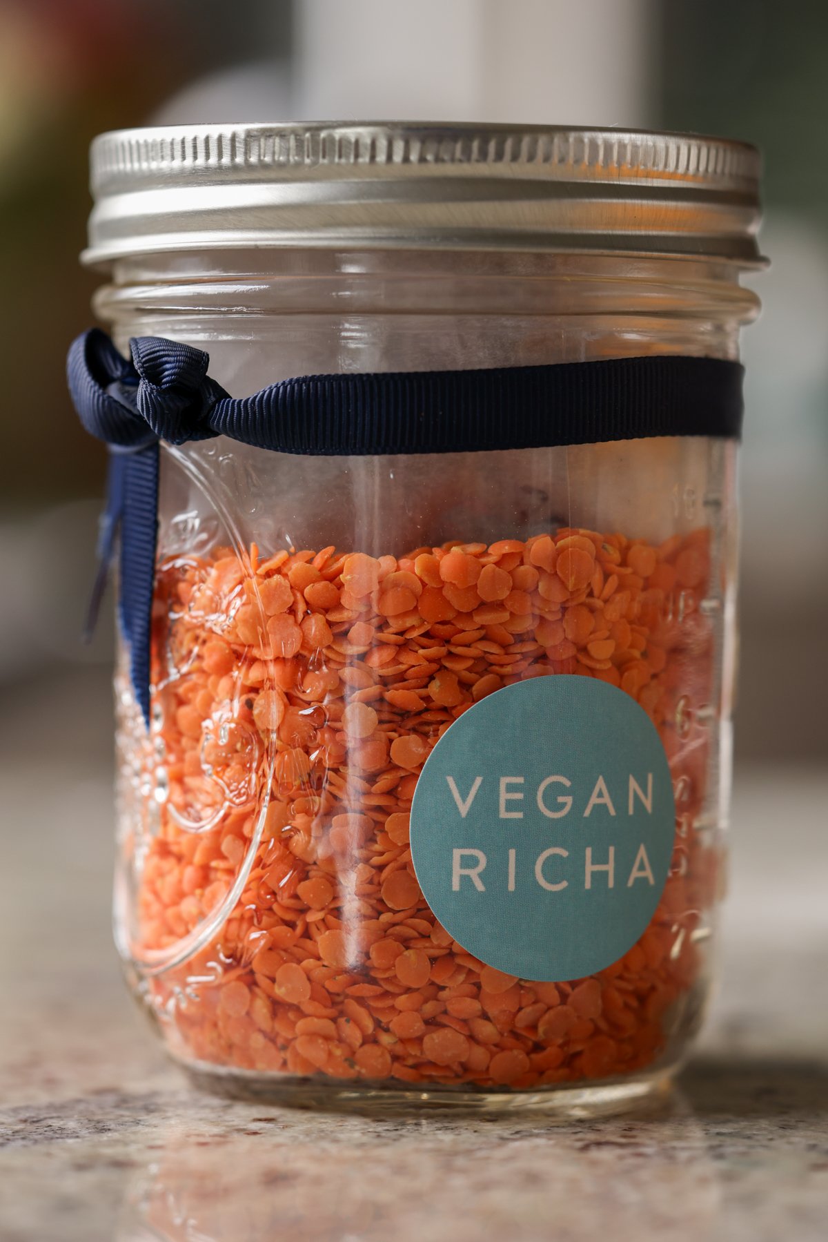 jar of red lentil soup mix