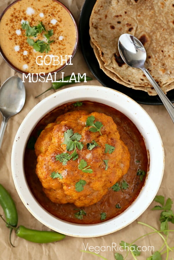 Gobi Musallam (cauliflower that has been roasted whole) is a fantastic centerpiece for any occasion.