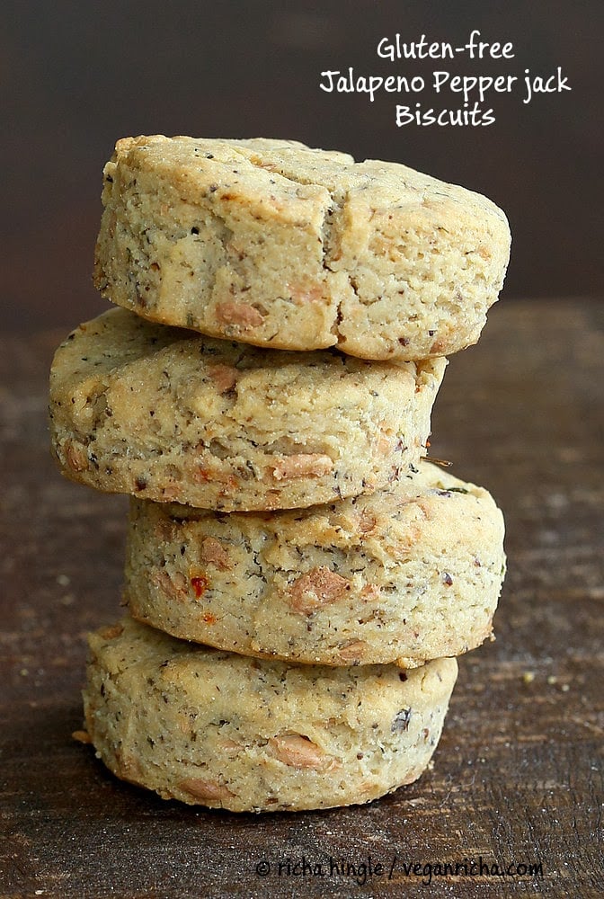 recipe for gluten-free biscuits Vegan Gluten free Jalapeno cheese biscuits stacked
