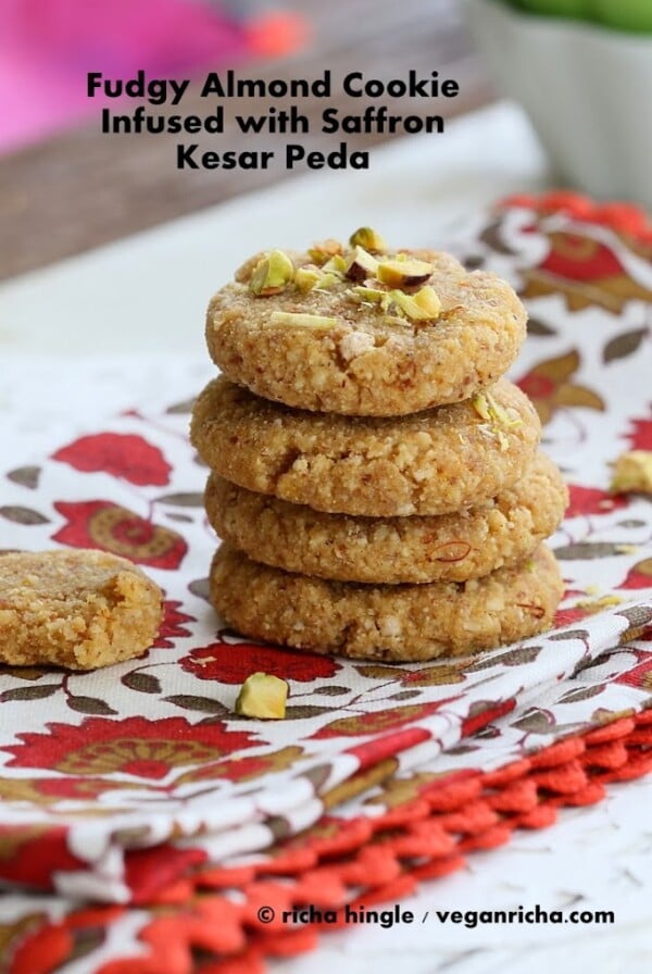 Kesar Peda - Saffron Infused Almond Cookie
