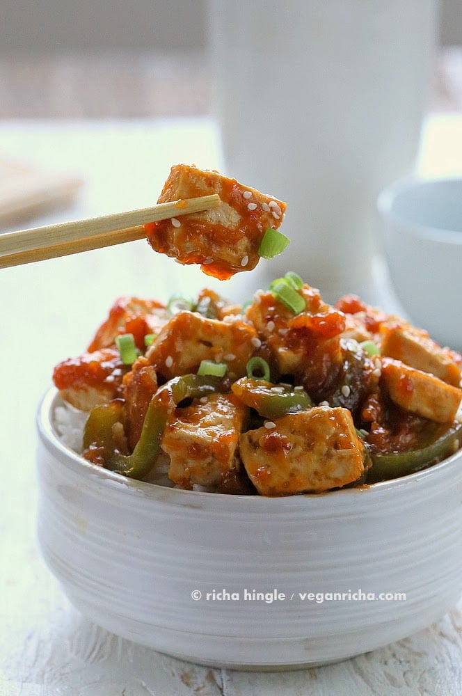 Vegan Orange Tofu and Peppers | Vegan Richa