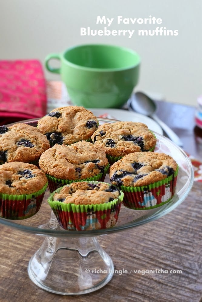 Spelt Blueberry Muffins Vegan Recipe | Vegan Richa