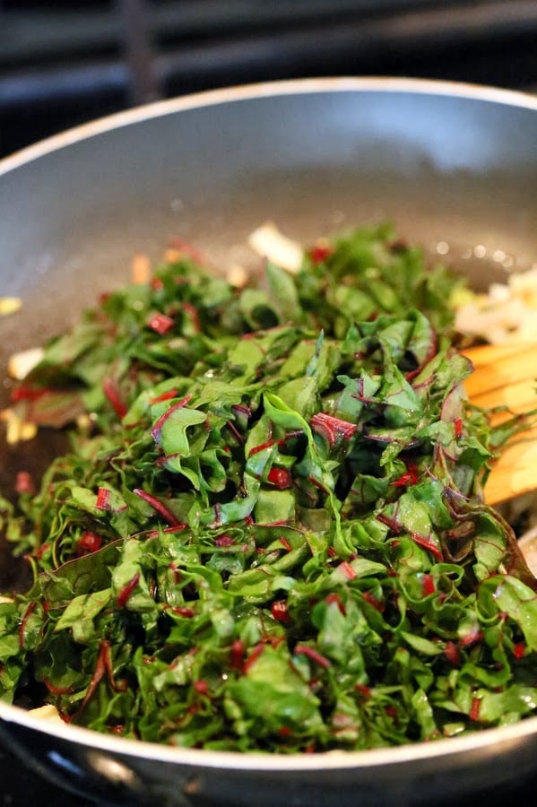 Rainbow Chard and Peas in Creamy gravy. Chard /Methi Matar Malai Vegan. Dairy-free creamy greens & peas w/ indian spices, somewhat like spinach dip. Gluten-free Soy-free Recipe