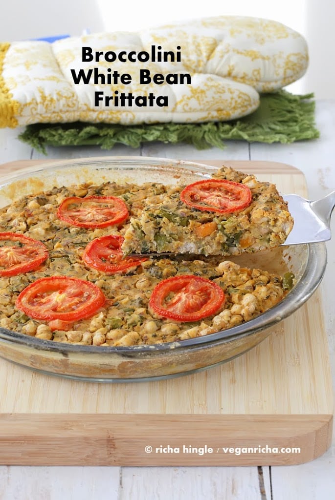 Broccolini White Bean Frittata - Soy free Vegan Frittata no tofu | Vegan Richa