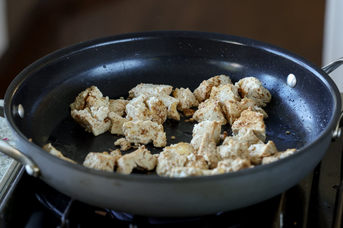 tofu coated in the spices