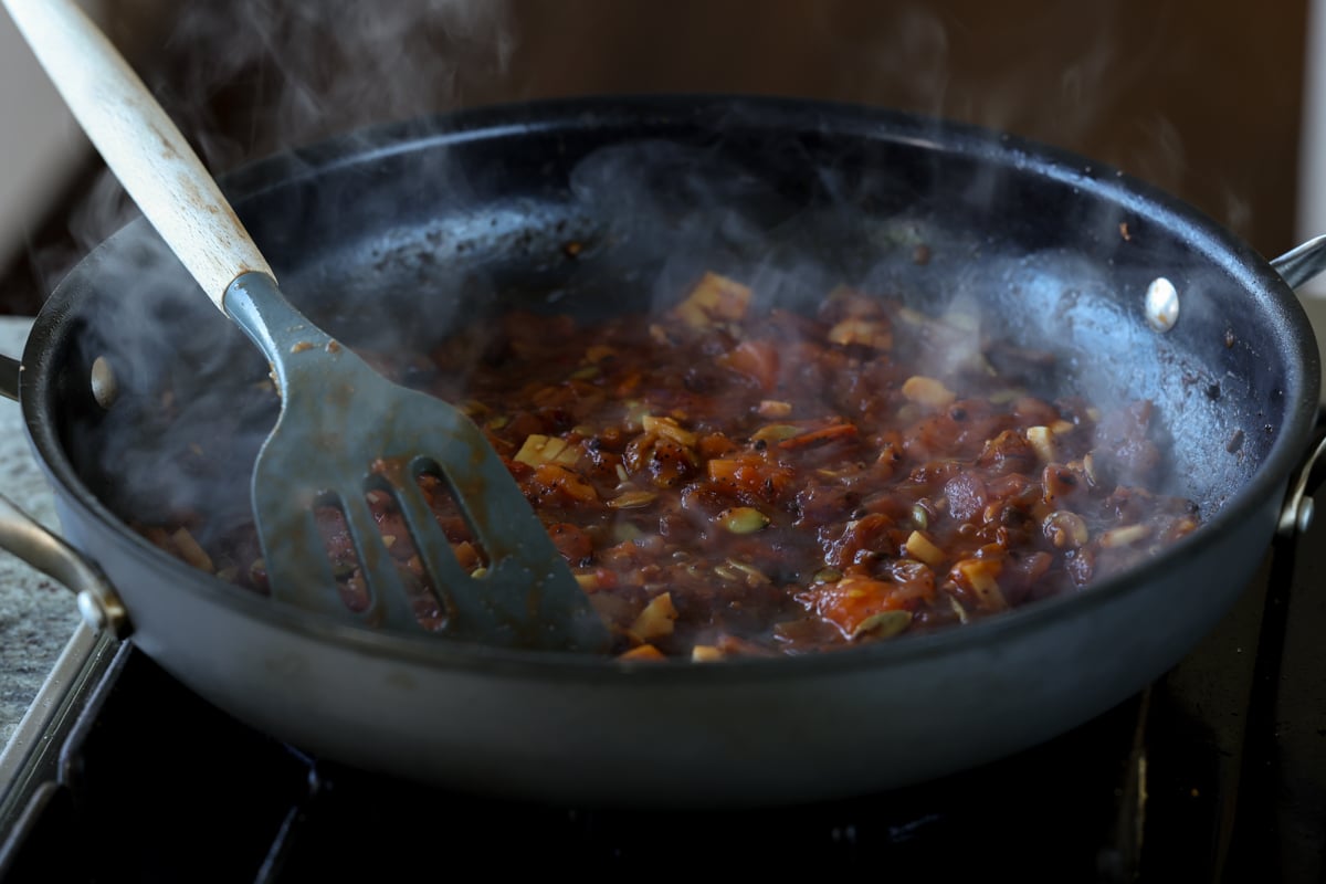jammy, cooked tomatoes