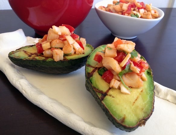 Stuffed Grilled Avocado with hearts of palm salsa - 1