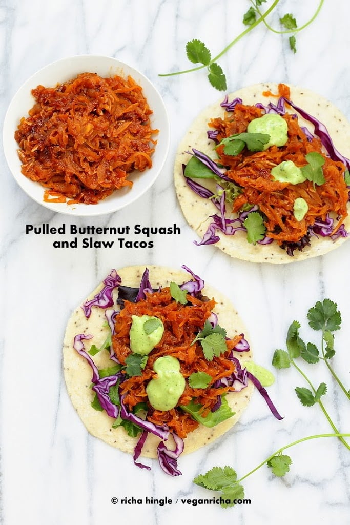 Pulled Butternut Squash Tacos | Vegan Richa