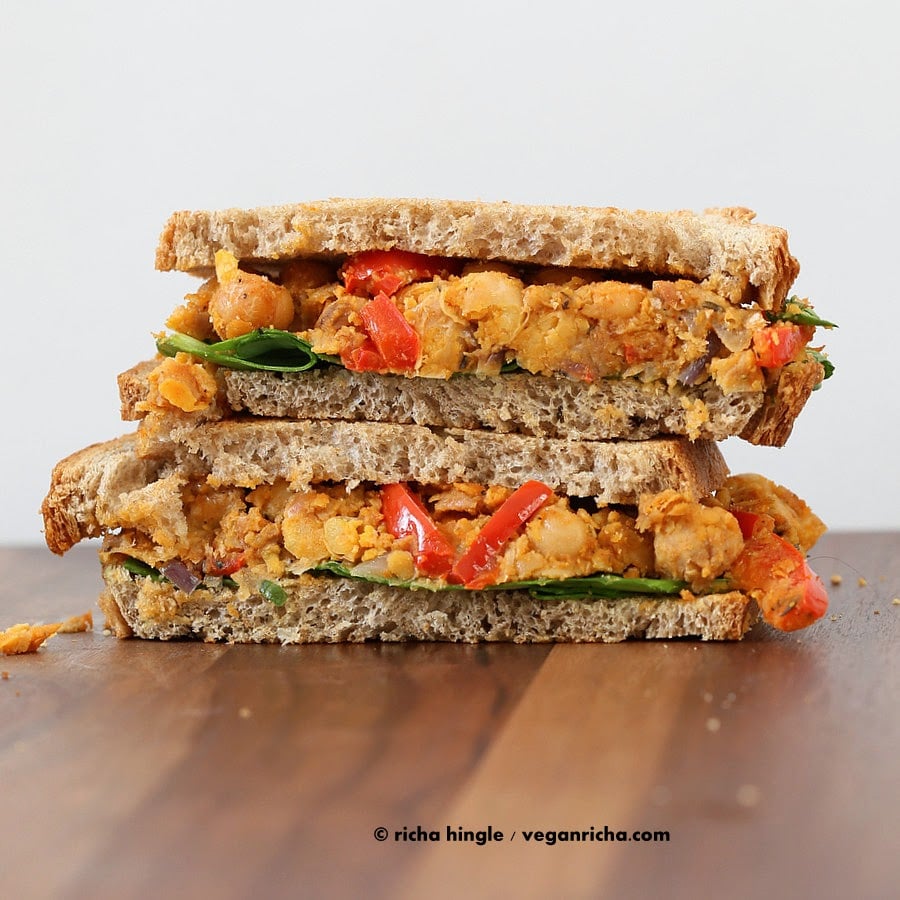 Vegan Blackened Chickpea Scramble Sandwich