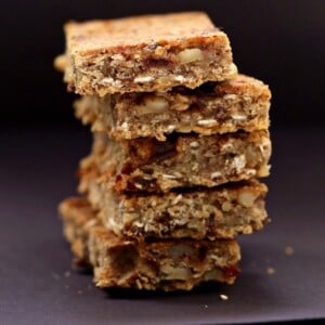 Stack of banana nut snack bars