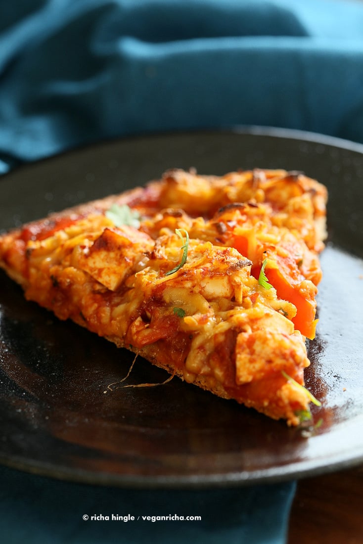 This Dairy free Vegan Pepper Jack Cheese is easy, ready within minutes & it shreds, melts. Made with almond milk, nooch, chickpea flour. Almond Milk Cheese | VeganRicha.com #vegan #cheese