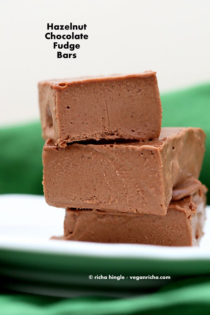 Vegan Chocolate Hazelnut Fudge Bars - Vegan Nutella Fudge | Vegan Richa